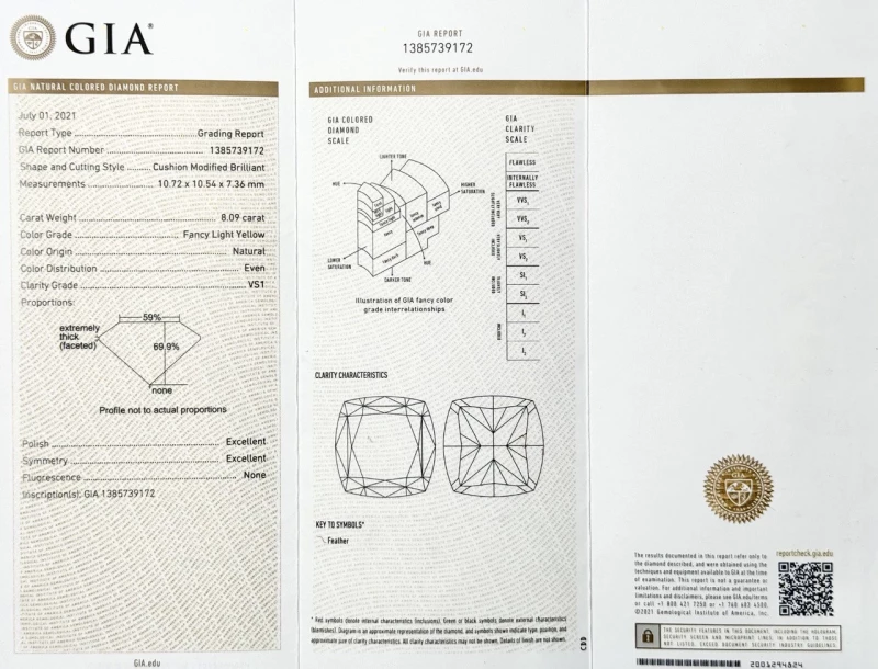 No name С БРИЛЛИАНТОМ  8,09CT FLY/VS1 8,09ct FLY/VS1 6