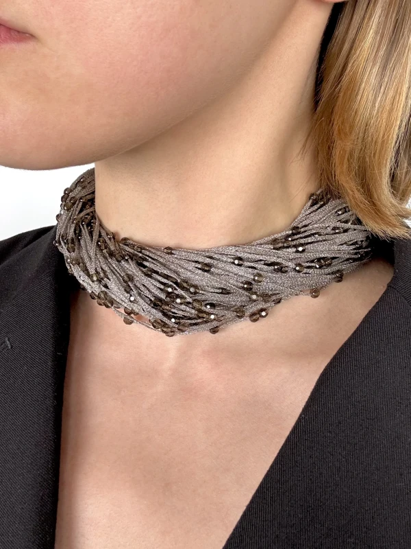 WHITE GOLD MESH NECKLACE CLGR 2