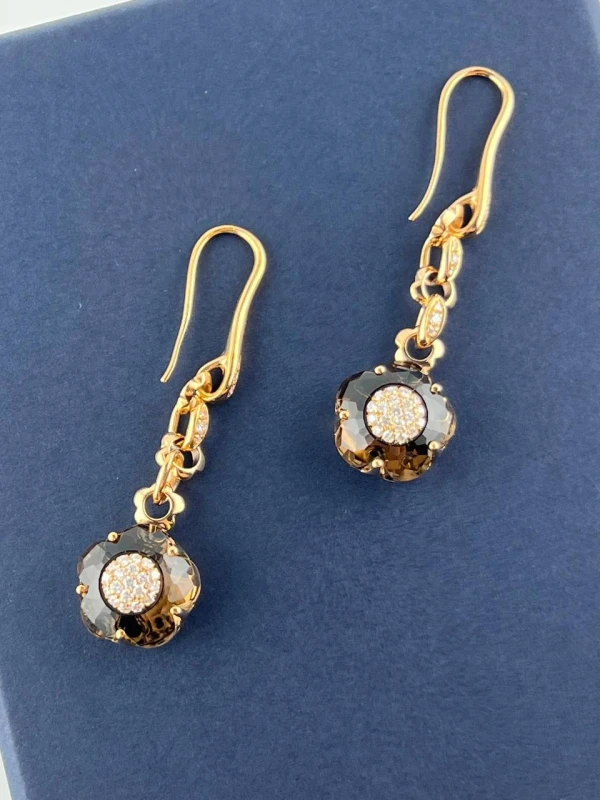 Pasquale Bruni EARRINGS PASQUALE BRUNI FROWERS ROSE GOLD QUARZ 0.40ct DIAMONDS Bon Ton FROWERS 4