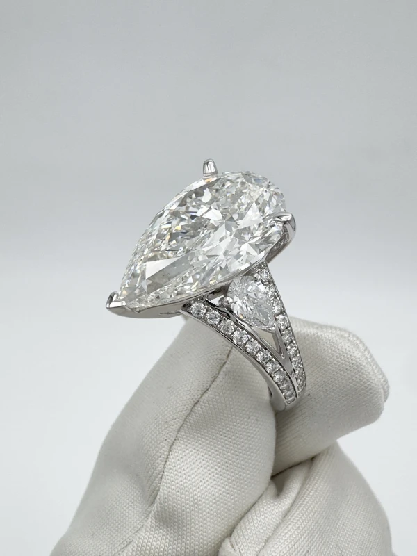 Earrings without a brand PEAR DIAMOND RING 10.03 CT F/SI1 (GIA) 10.03 CT 041124 4