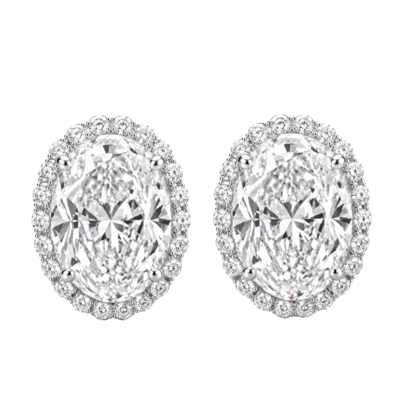 OVAL DIAMONDS 3.43-3.00 CT F-G/VS-SI EARRINGS