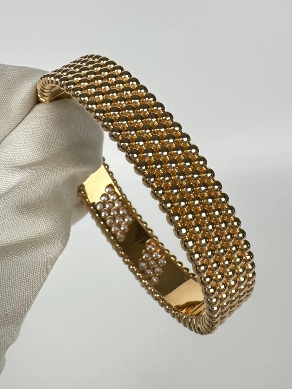 Van Cleef & Arpels Perlée diamonds bracelet, 5 rows, medium model (SIZE S) VCARPFYF00 5