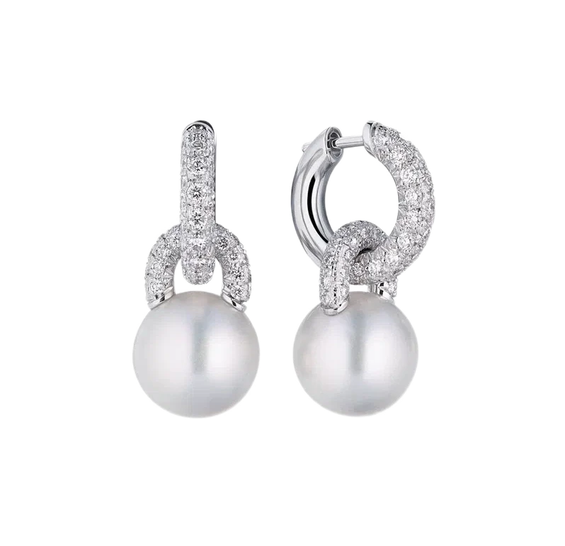 Mikimoto WHITE GOLD PEARL & DIAMOND EARRINGS Mikimoto241009