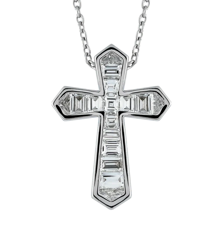 EMERALD DIAMONDS CROSS PENDANT