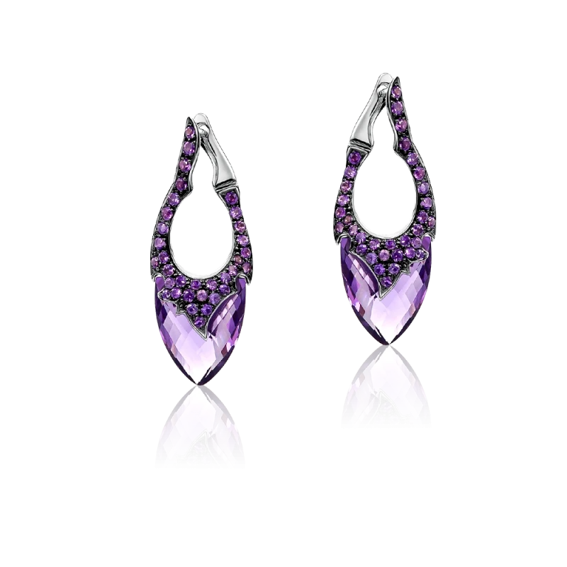 Stephen Webster WHITE GOLD AMETHYST EARRINGS SWAMEAR061224 1