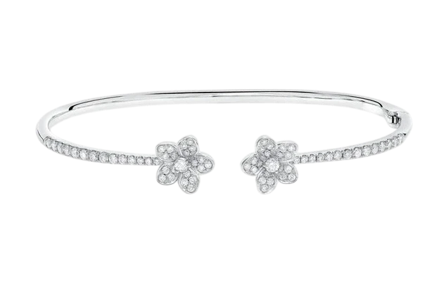 Wild Flower Open Pavé Diamond Bracelet (SIZE S)