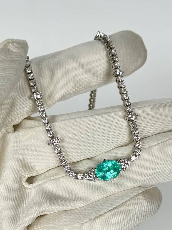 Earrings without a brand PARAIBA 4.96 CT & DIAMOND SET NN.PAR 7