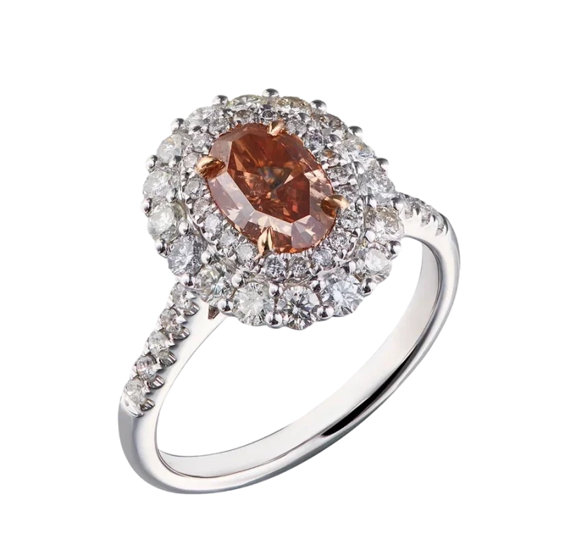 СЕРЬГИ NO NAME DIAMOND 1.06 CT FANCY DEEP PINK-BROWN/I1 RING (GIA) NN1.05CT