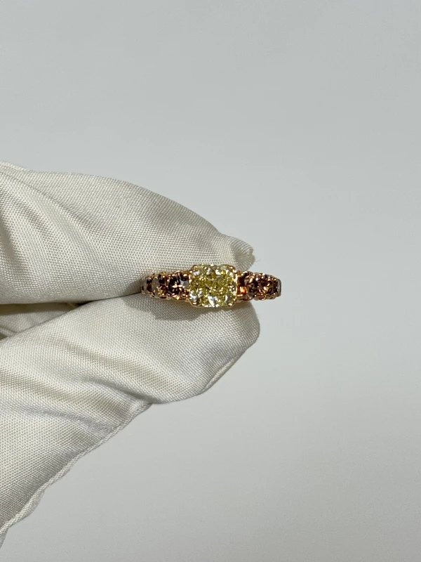 RalfDiamonds CUSHION DIAMOND 2.01 CT FANCY YELLOW/SI1 RING RD2.01CTFY/SI1 2