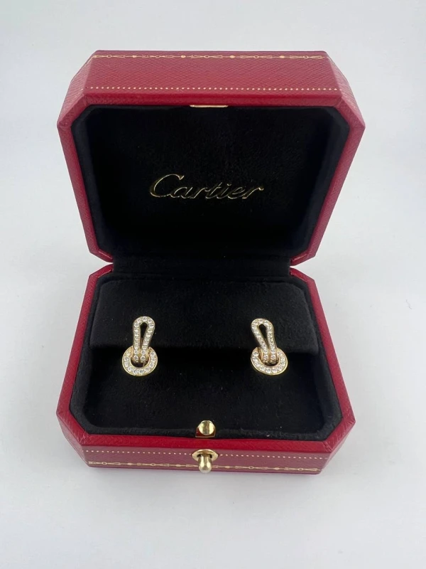 Cartier Cartier Agrafe Diamond Earrings in 18K Yellow Gold 1.24 CT Cartier 3