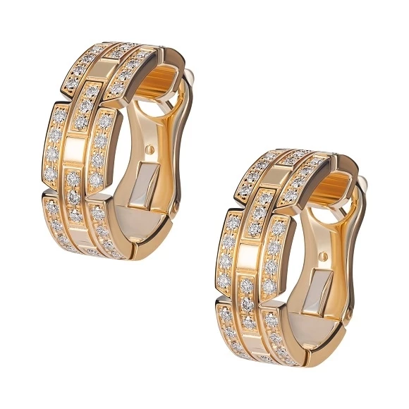 TANK FRANCAISE EARRINGS, YELLOW GOLD, DIAMONDS