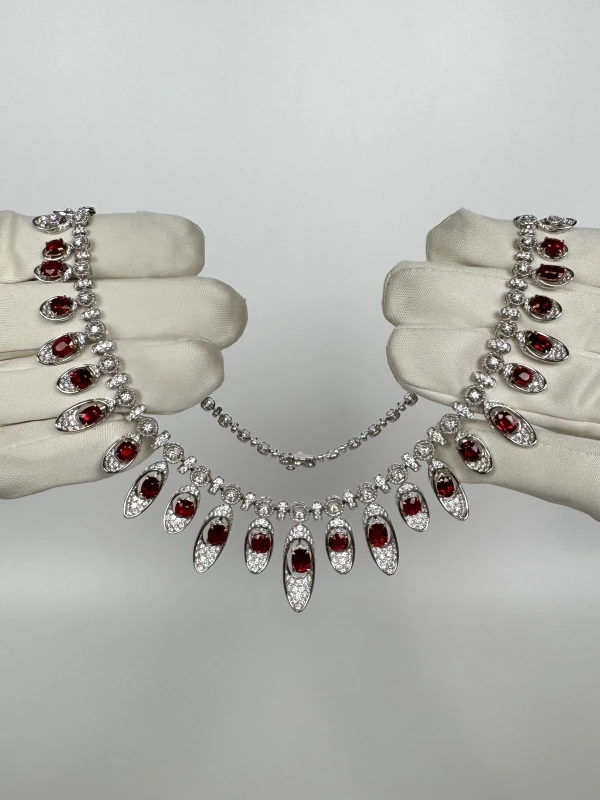 No name OVAL RUBY 16.04 CT NECKLACE NN 16.04CT 5