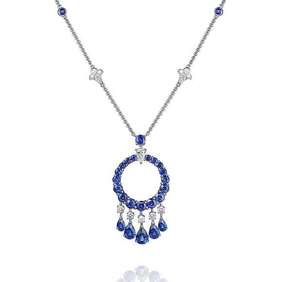 SAPPHIRES AND DIAMOND 'GYPSY' PENDANT-NECKLACE