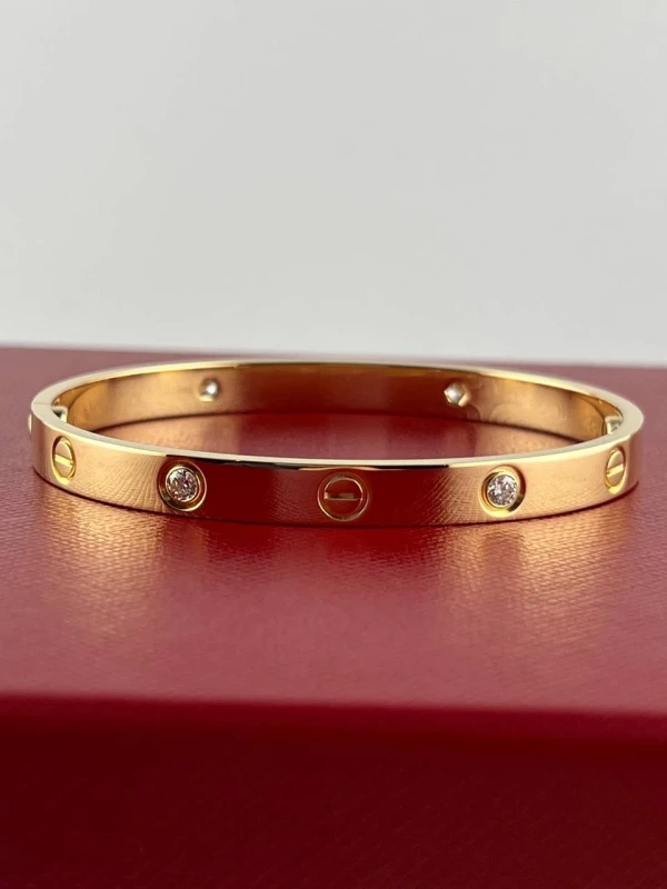 Cartier LOVE BRACELET, 4 DIAMONDS, YELLOW GOLD (SIZE 17) B6035917 2