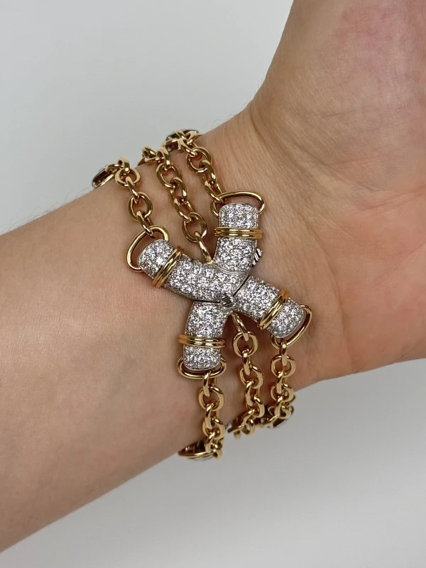 Tiffany & Co X Link Bracelet in Platinum and Yellow Gold 60161703 6