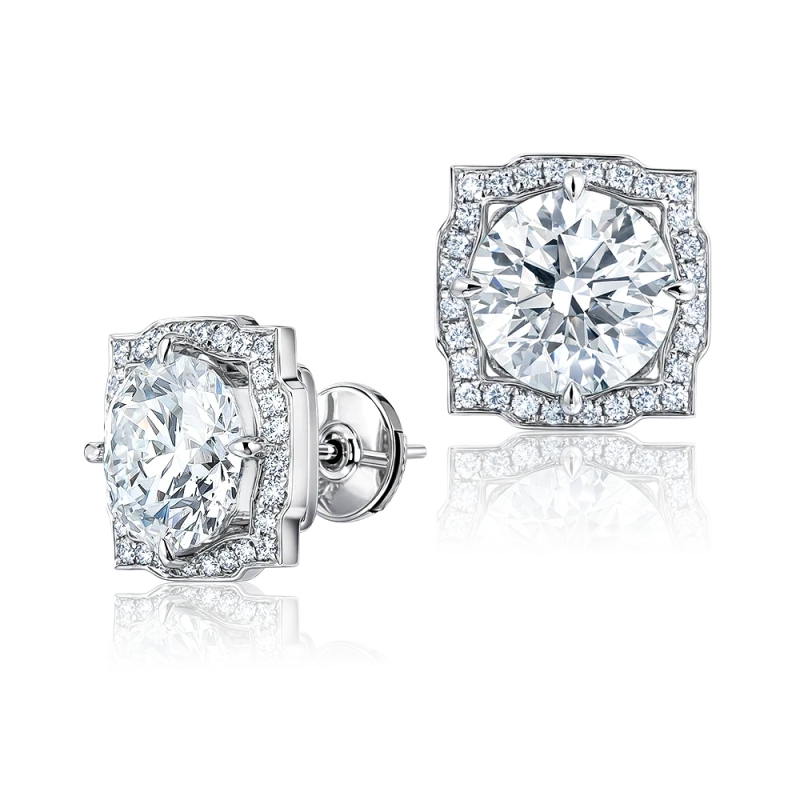 Earrings without a brand DIAMOND 3.03 - 3.02 CT E/VS2 EARRINGS (GIA) NN3.03-3.02E/VS2 2