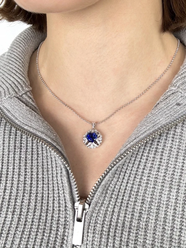 No name SAPPHIRE 5.09 CT "ROYAL BLUE" PENDANT SAP 5.09 CT 2
