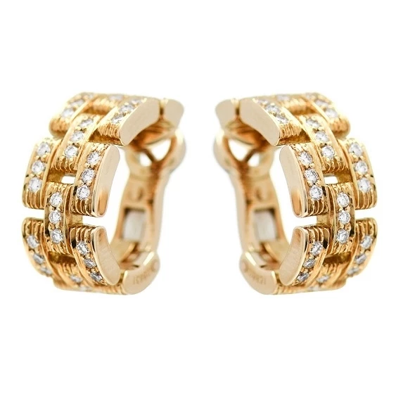 MAILLON PANTHERE DIAMOND EARRINGS, YELLOW GOLD 