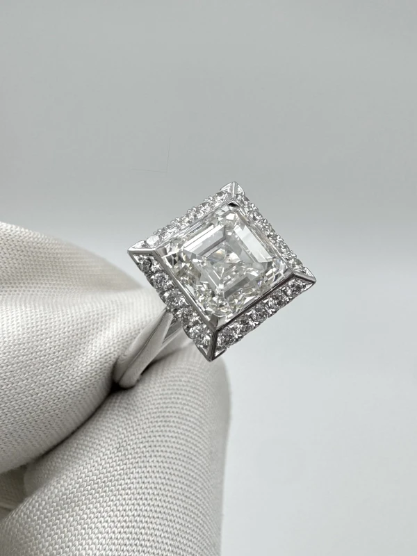 Earrings without a brand SQUARE EMERALD DIAMOND 2.02 CT G/SI1 RING (GIA) nn2.02 G/SI1 3