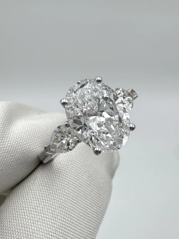 Earrings without a brand OVAL DIAMOND 3.01 CT D/VS1 RING (SIZE 51) GIA nn3.01 D/VS1 4