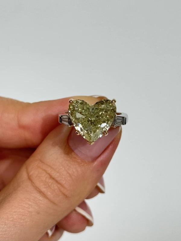 RalfDiamonds HEART DIAMOND 9.07 CT FANCY LIGHT YELLOW/SI RING RDP25139RING 2