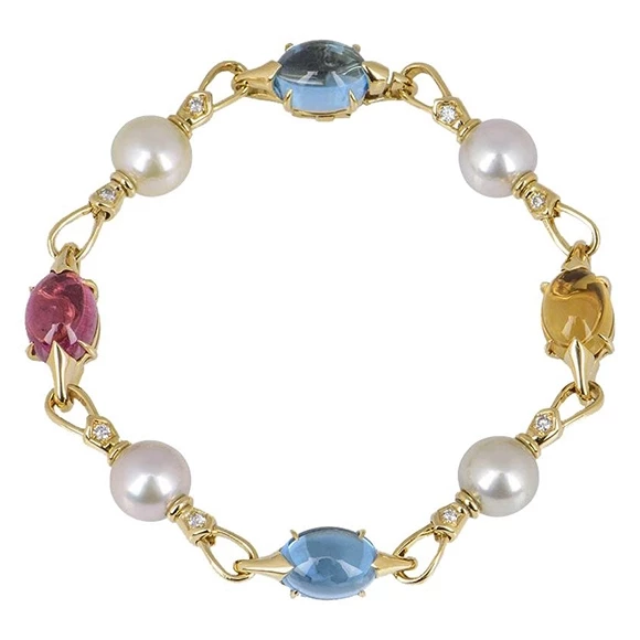 Buy wholesale ALLEGRA adjustable oval medallion bracelet (blue)
