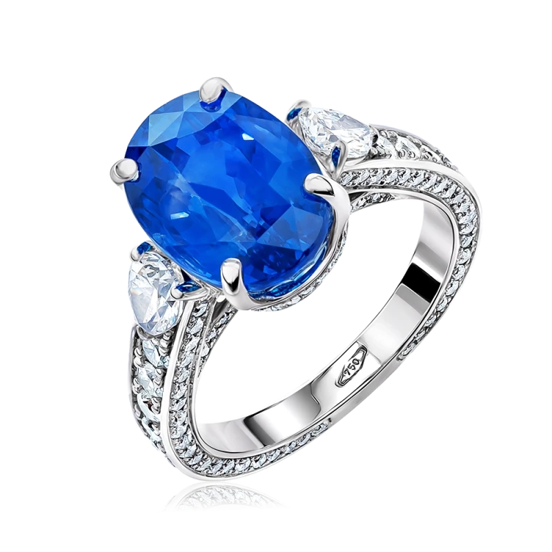 СЕРЬГИ NO NAME КОЛЬЦО С САПФИРОМ 9.07 CT (ROYAL BLUE, NOT HEATED) 9.07 CT 030824