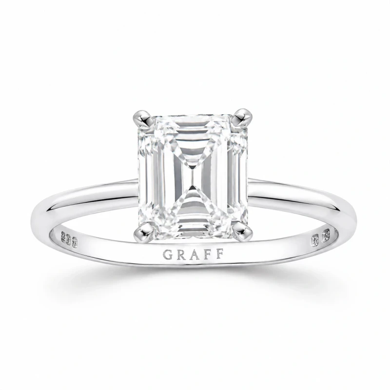 EMERALD DIAMOND 2.18 CT I/INTERNALLY FLAWLESS RING (SIZE 51) GIA