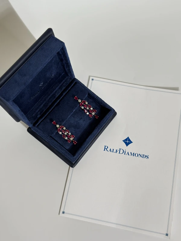RalfDiamonds RUBY 7.65 CT & DIAMOND 1.63 CT EARRINGS RD765163 5