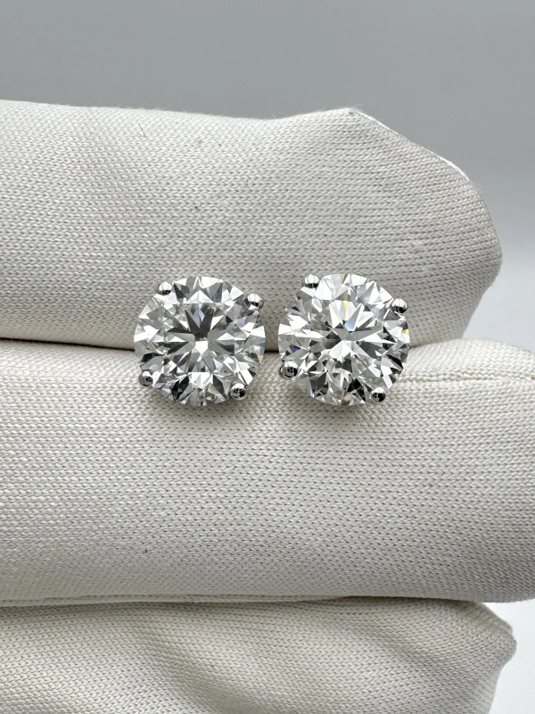 Earrings without a brand ROUND DIAMOND 2.01-2.02 CT E-F/VS1 EARRINGS (GIA) NN2.01-2.02CT E-F/VS1 5