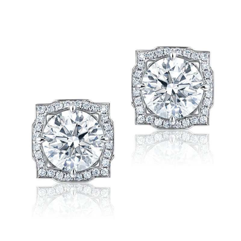ROUND DIAMOND 4.20-4.21 CT F-G/VVS-VS EARRINGS (GIA)