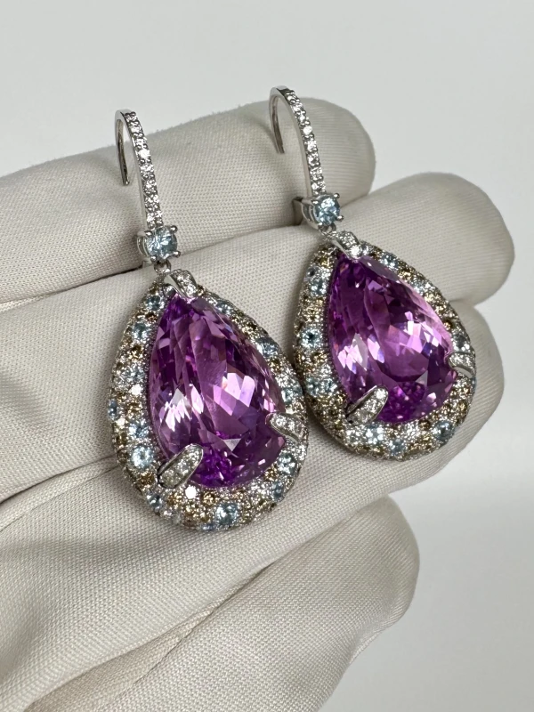 Verdi Jewellery Kunzite 37.79 ct Earrings A32A 4