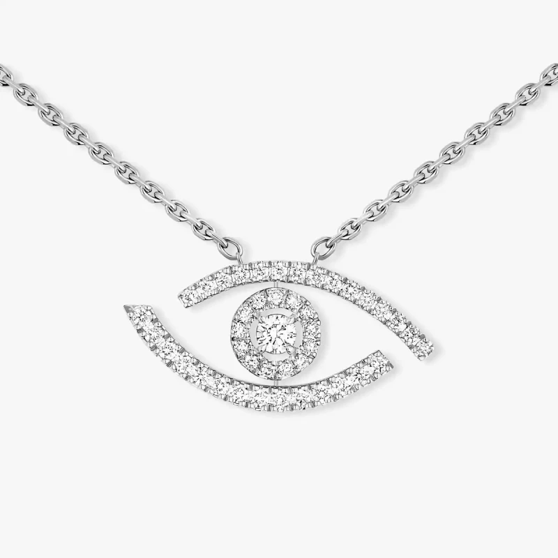 Messika LUCKY EYE DIAMOND PAVE NECKLACE, WHITE GOLD 07525-WG 3