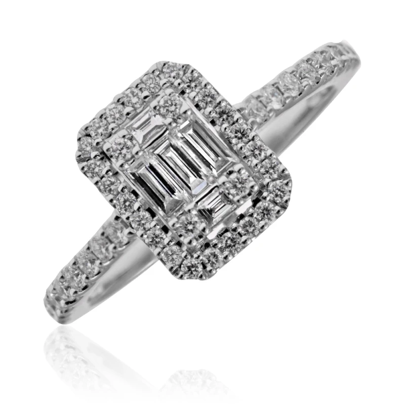 Кольцо из белого золото 44БрКр57 0,29