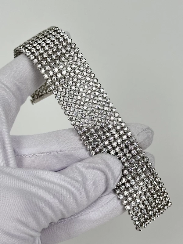 RalfDiamonds WHITE GOLD DIAMOND BRACELET 21.08 CT F-G/VS (SIZE 18) RD050125 4