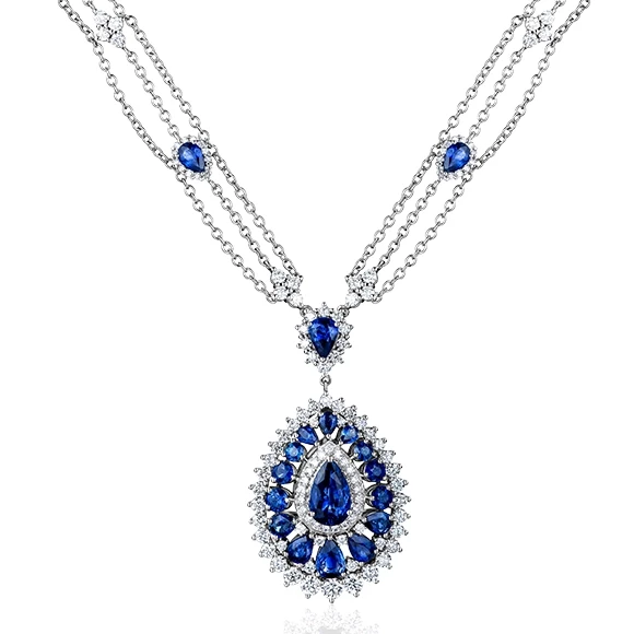 SAPPHIRES AND DIAMOND NECKLACE