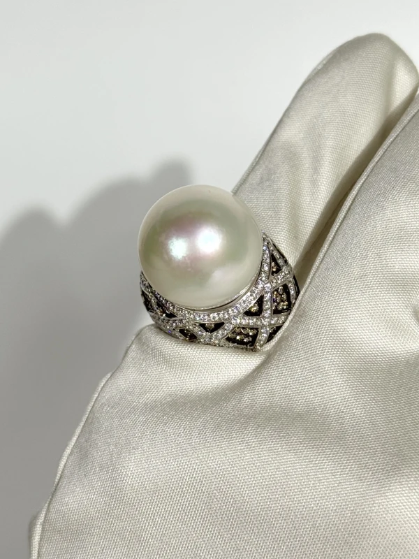 No name С БРИЛЛИАНТАМИ 18,3мм И ЖЕМЧУГОМ Jewelry 4