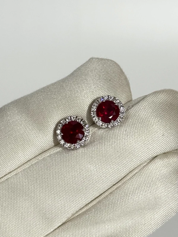 DeRosa Ruby 2.47 ct Pigeon Blood and Diamond Earrings (GUILD) E456245 4