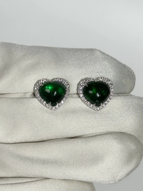 DeRosa EMERALD HEART 5.93 CT VIVID GREEN EARRINGS E131216041 3