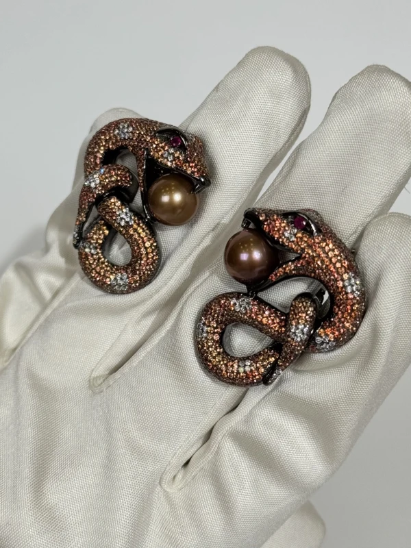 RalfDiamonds SNAKE DIAMOND EARRINGS RDEarrings 4