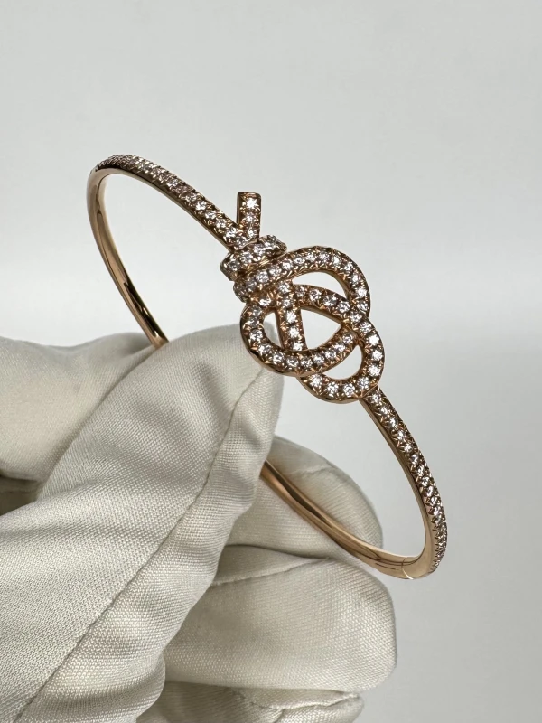 Tiffany & Co Tiffany Knot Hinged Bracelet in Rose Gold with Diamonds 72985214 2
