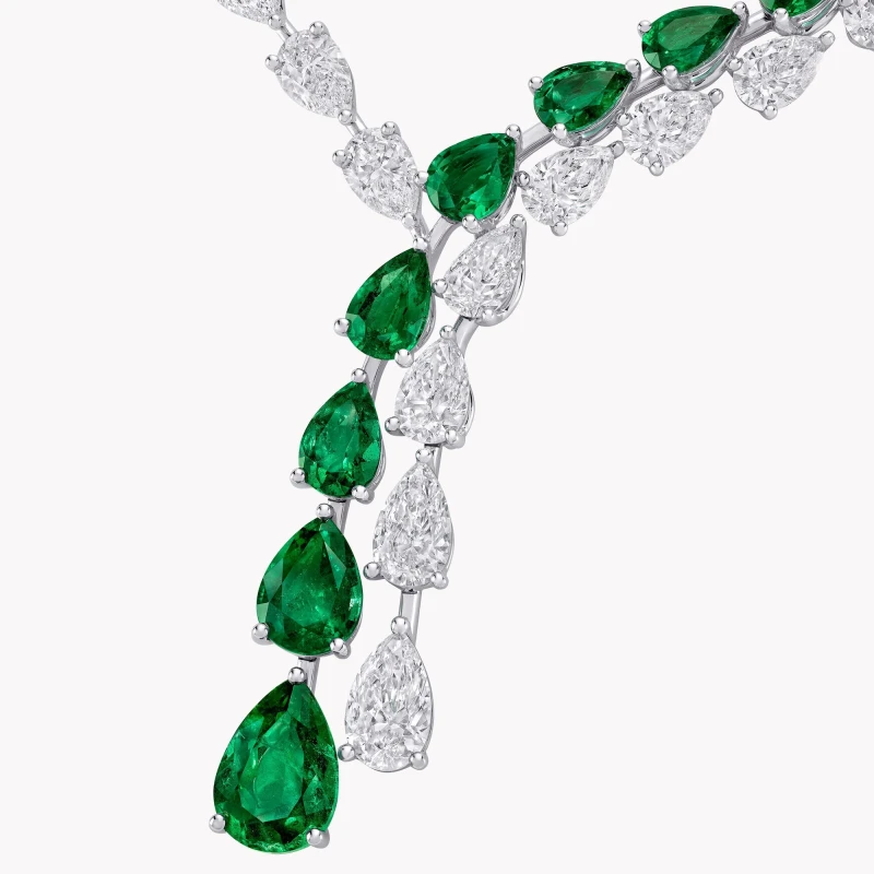 Graff Pear Shape Emerald and Diamond Set RGN1090 4