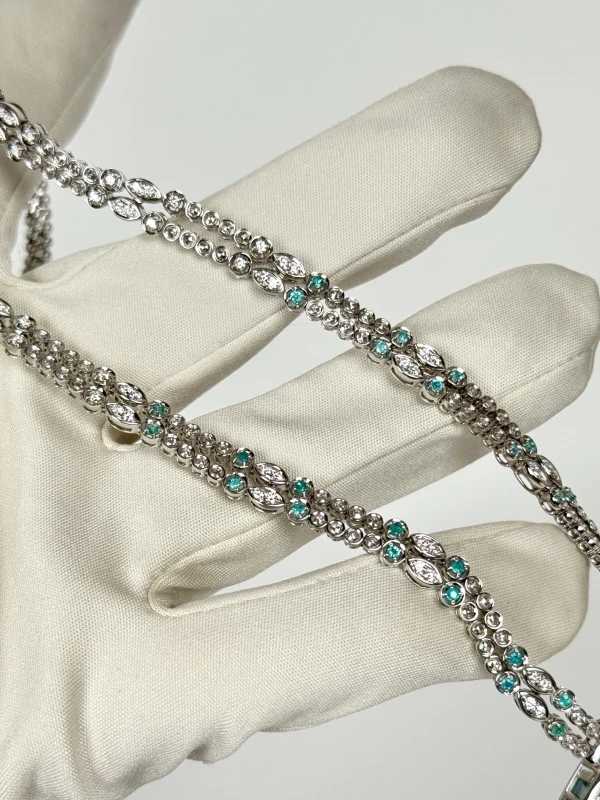 No name PEAR PARAIBA 11.56 CT NEON BLUE NECKLACE nn11.56ct 6