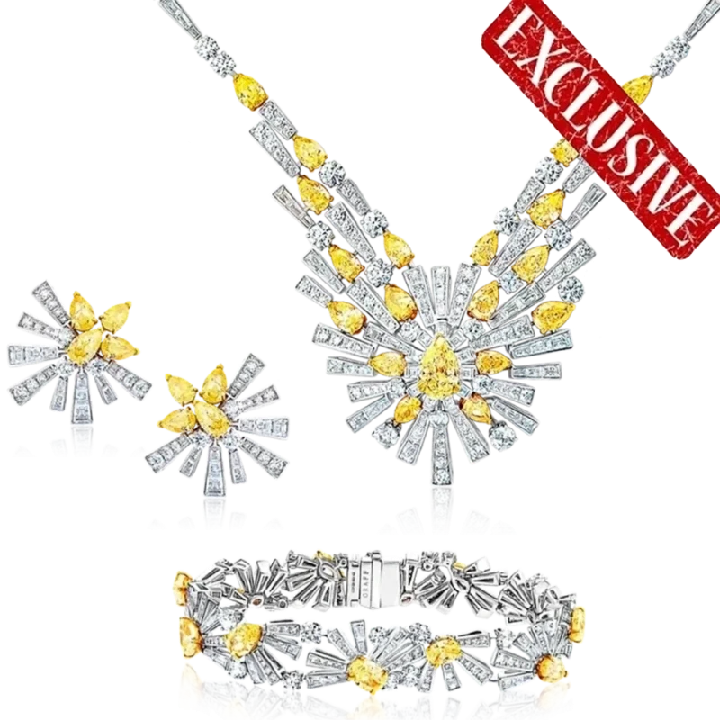 YELLOW AND WHITE DIAMOND 63.78 CT SET