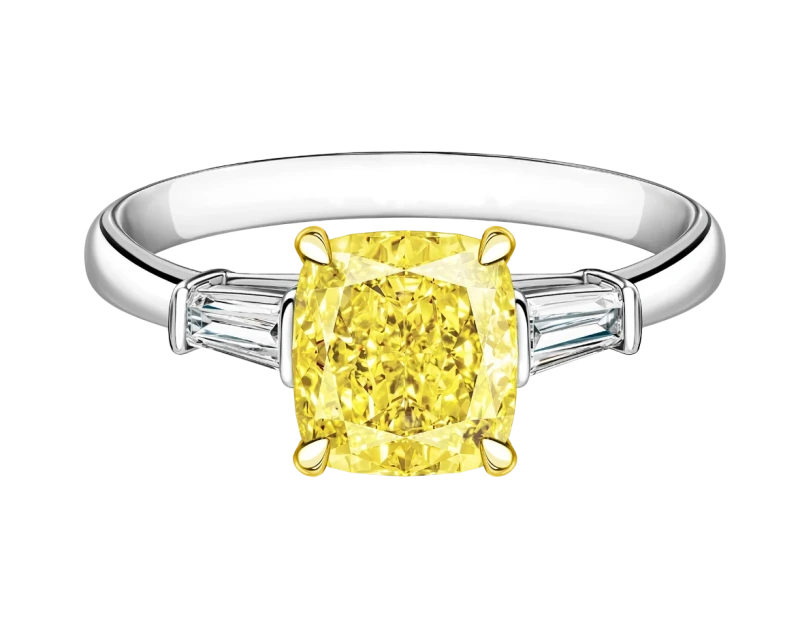 DeRosa CUSHION DIAMOND 3.01 CT FANCY LIGHT YELLOW/VS1 RING (GIA) R438301 1