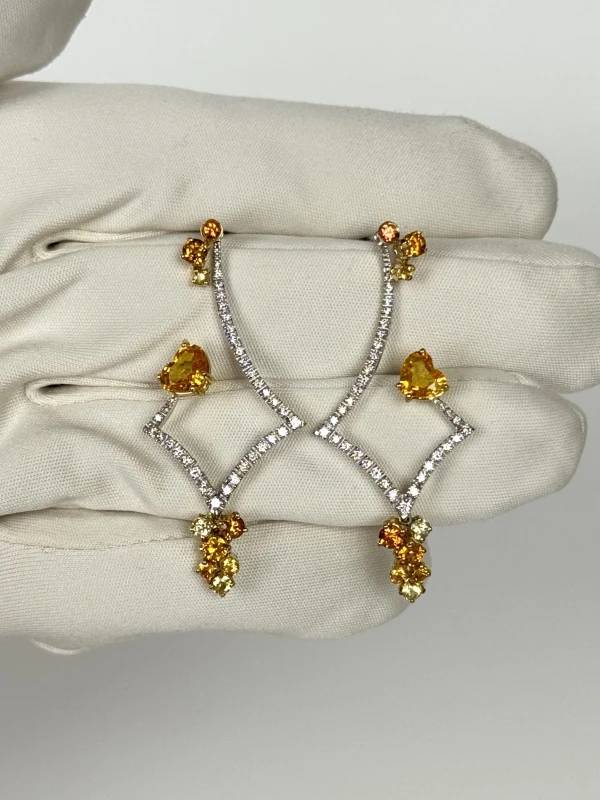 Stefan Hafner DIAMOND & CITRINE EARRINGS SH 3