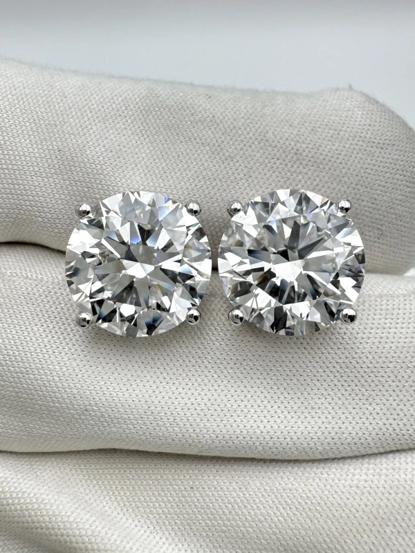 Earrings without a brand ROUND DIAMOND 5.01-5.07 CT G/VS2 EARRINGS (GIA) EXEXEX NN5.01-5.07CT G/VS2 7