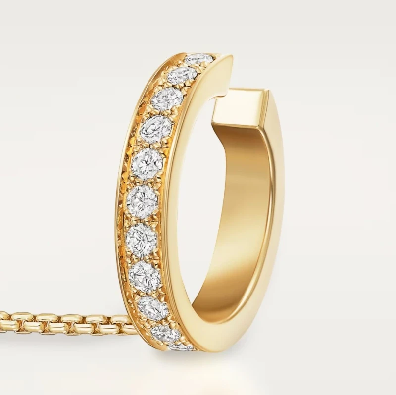 No name LOVE single earrings, multiwear, half-paved N8515234 3
