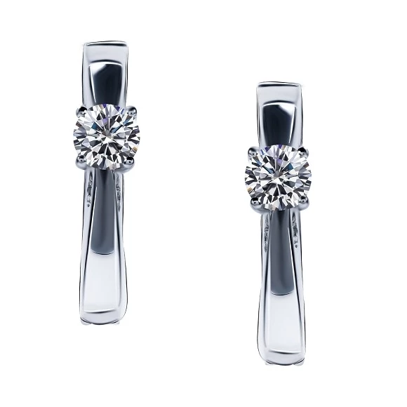 Earrings without a brand С БРИЛЛИАНТАМИ 0.35 СТ I/VS2-0.34 СТ I/SI1 0.35 СТ I/VS2-0.34 СТ I/SI1