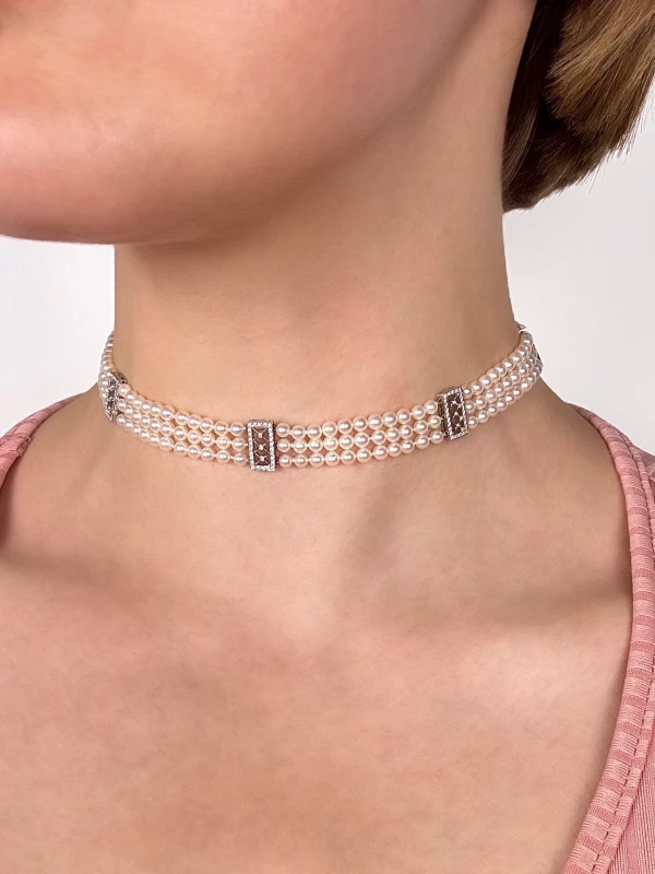 Tiffany & Co DIAMOND & PEARL NECKLACE T&CoPt950 2